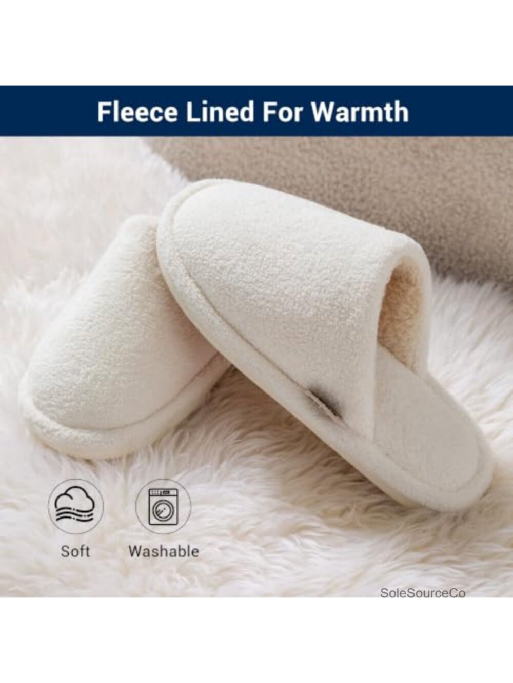 Fuzzy Memory Foam Slippers Plush Slip-On House Shoes - Picture 5 of 6